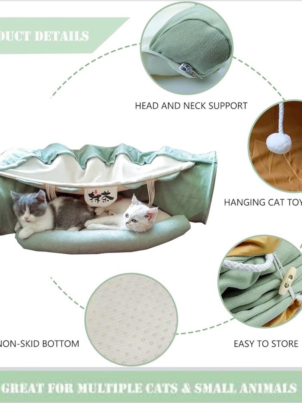 Peel-A-Boo Cat Tunnel & Bed - Picture 3 of 15